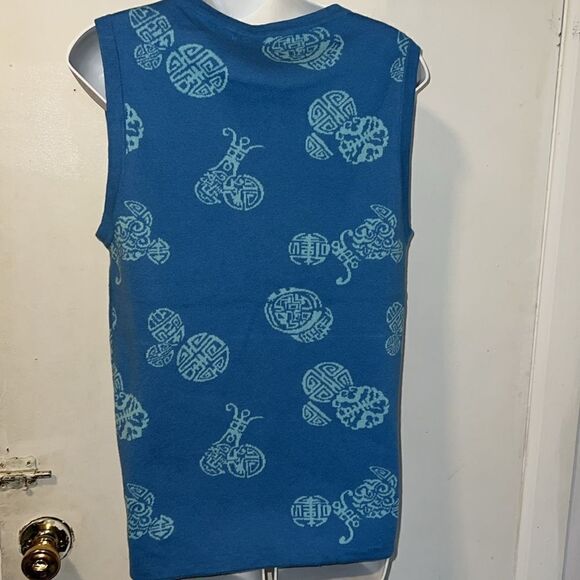GOODS OF DESIRE Blue Cotton Knit Sweater Vest-M NWT! - Picture 4 of 9